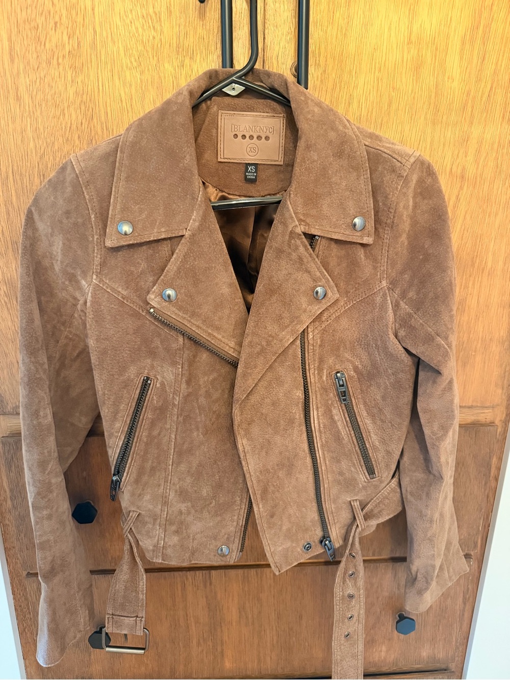 Blank NYC Women's Brown Suede Moto Jacket size XS
